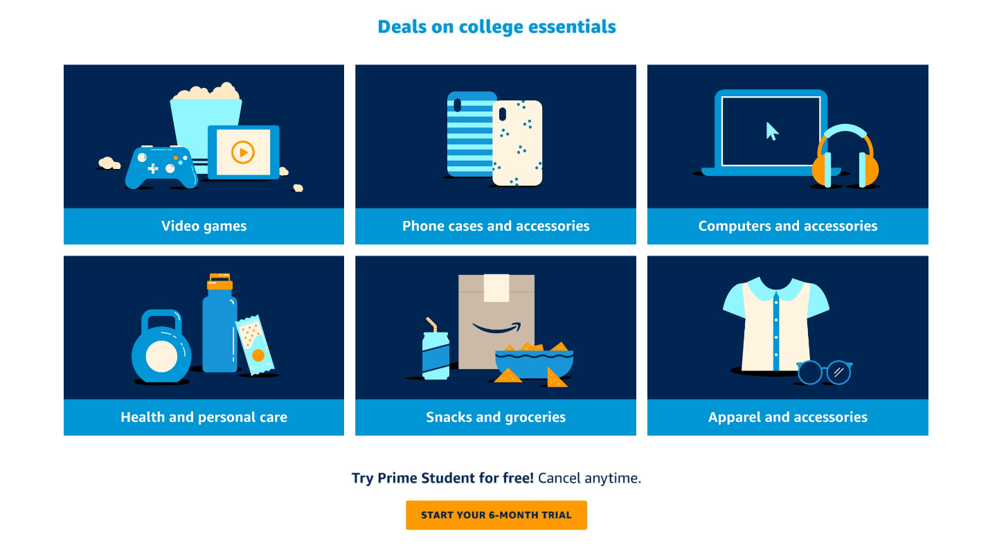 Amazon Prime Student College Deals